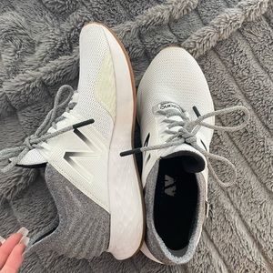 New Balance White Platform Heeled Sneaker Running Shoe
